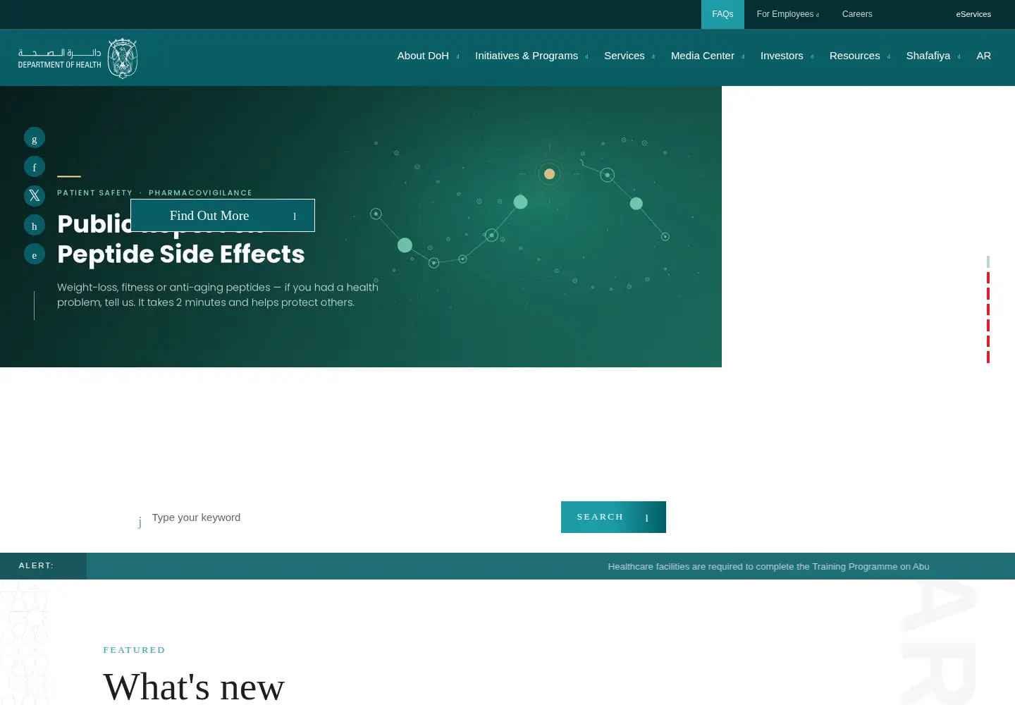Screenshot of doh.gov.ae