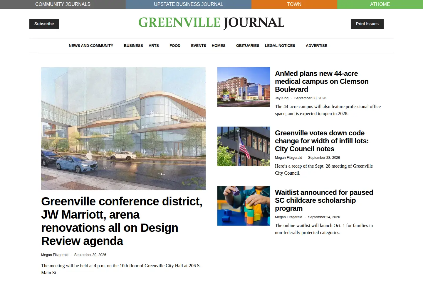 Screenshot of greenvillejournal.com