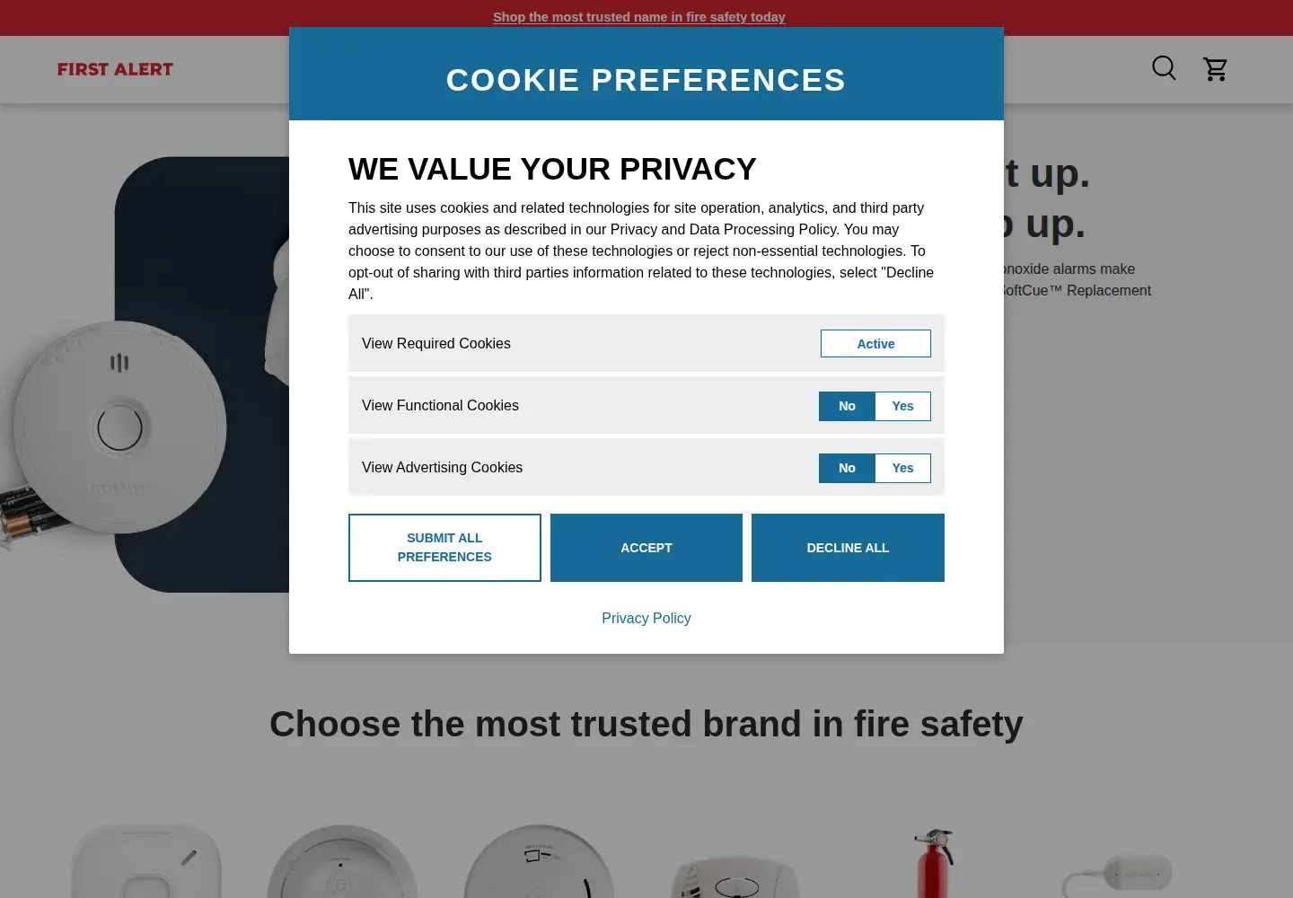 Screenshot of firstalert.com