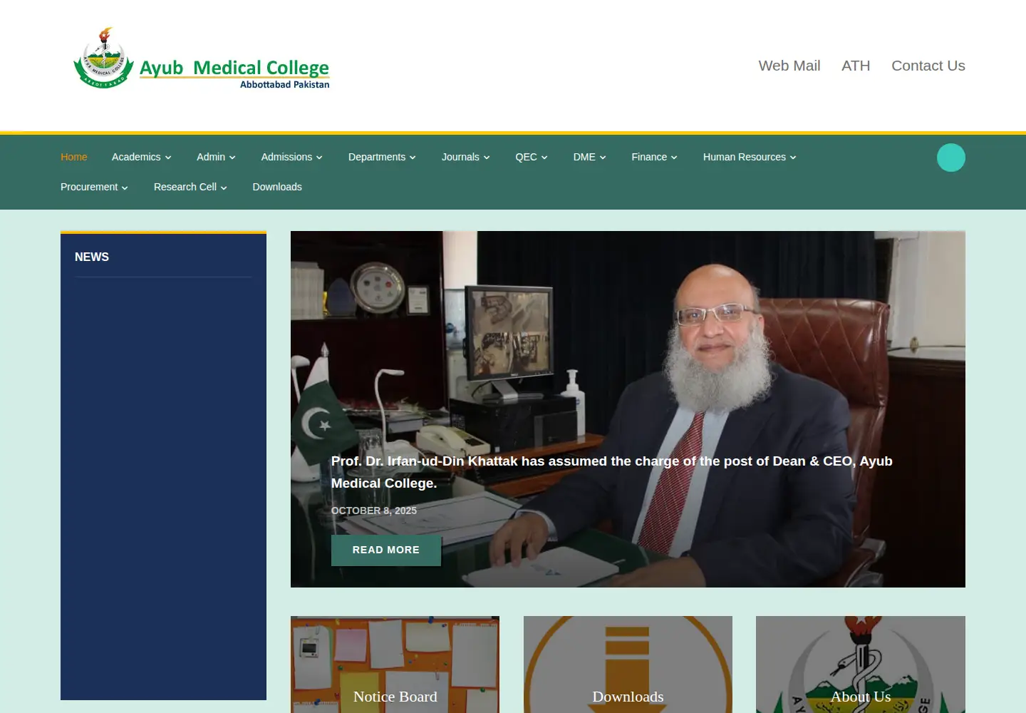Screenshot of ayubmed.edu.pk