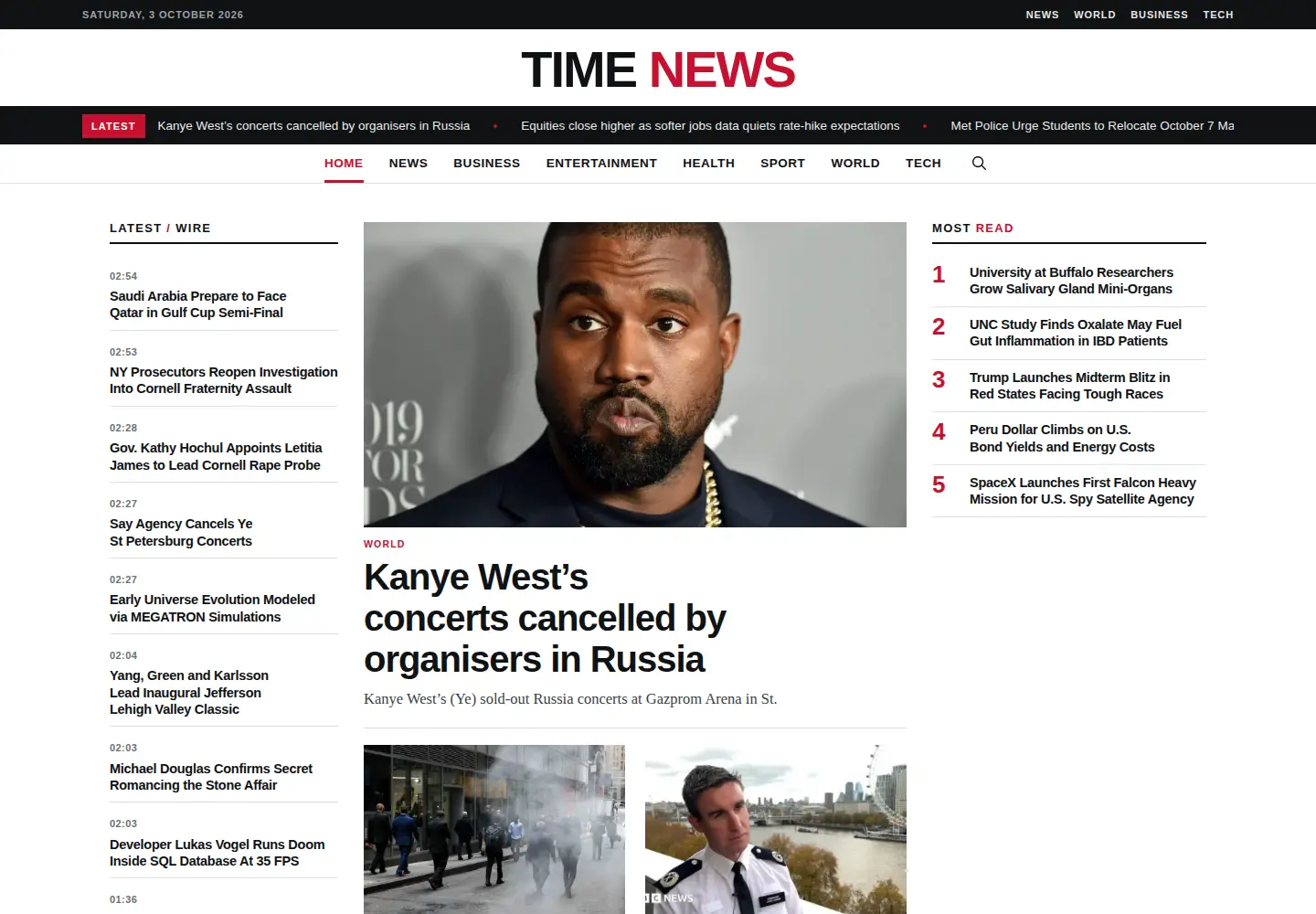 Screenshot of time.news