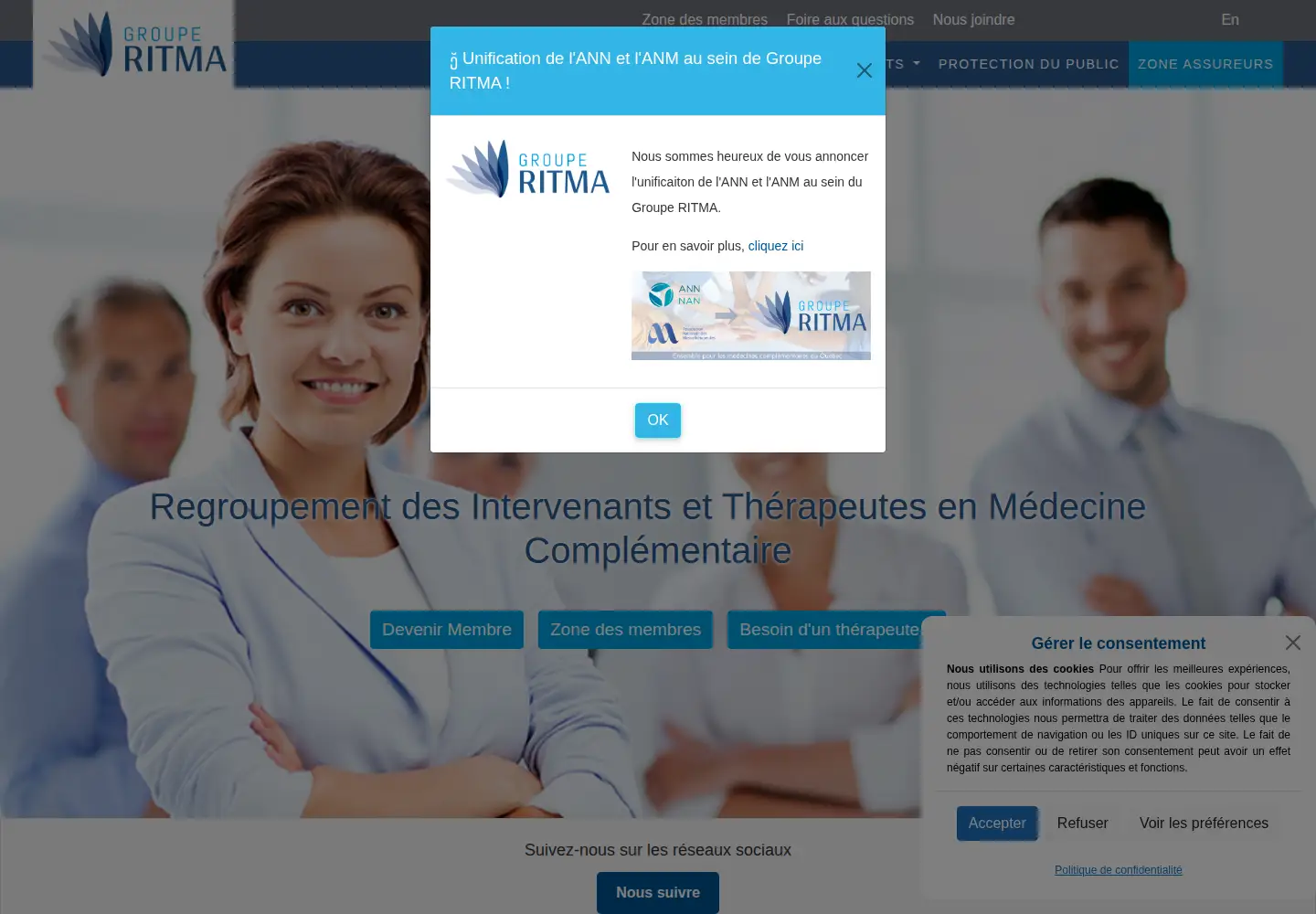 Screenshot of ritma.ca