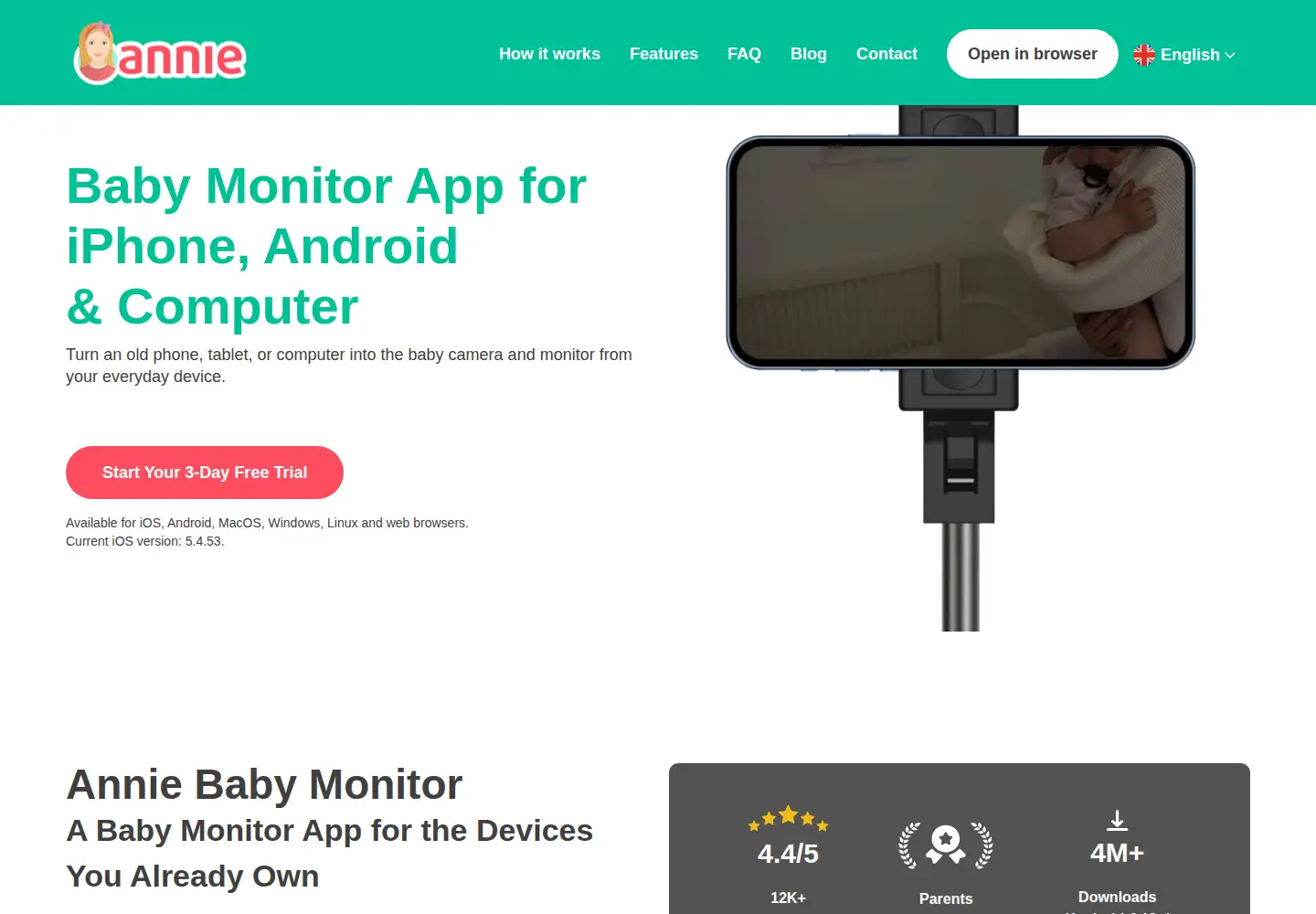 Screenshot of anniebabymonitor.com