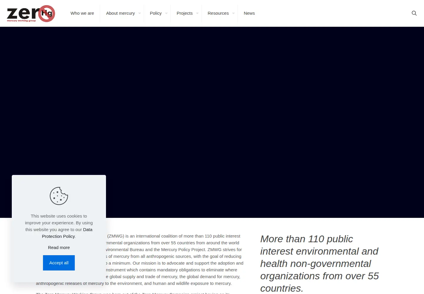 Screenshot of zeromercury.org