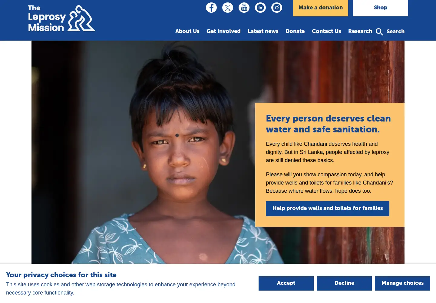 Screenshot of leprosymission.org.uk