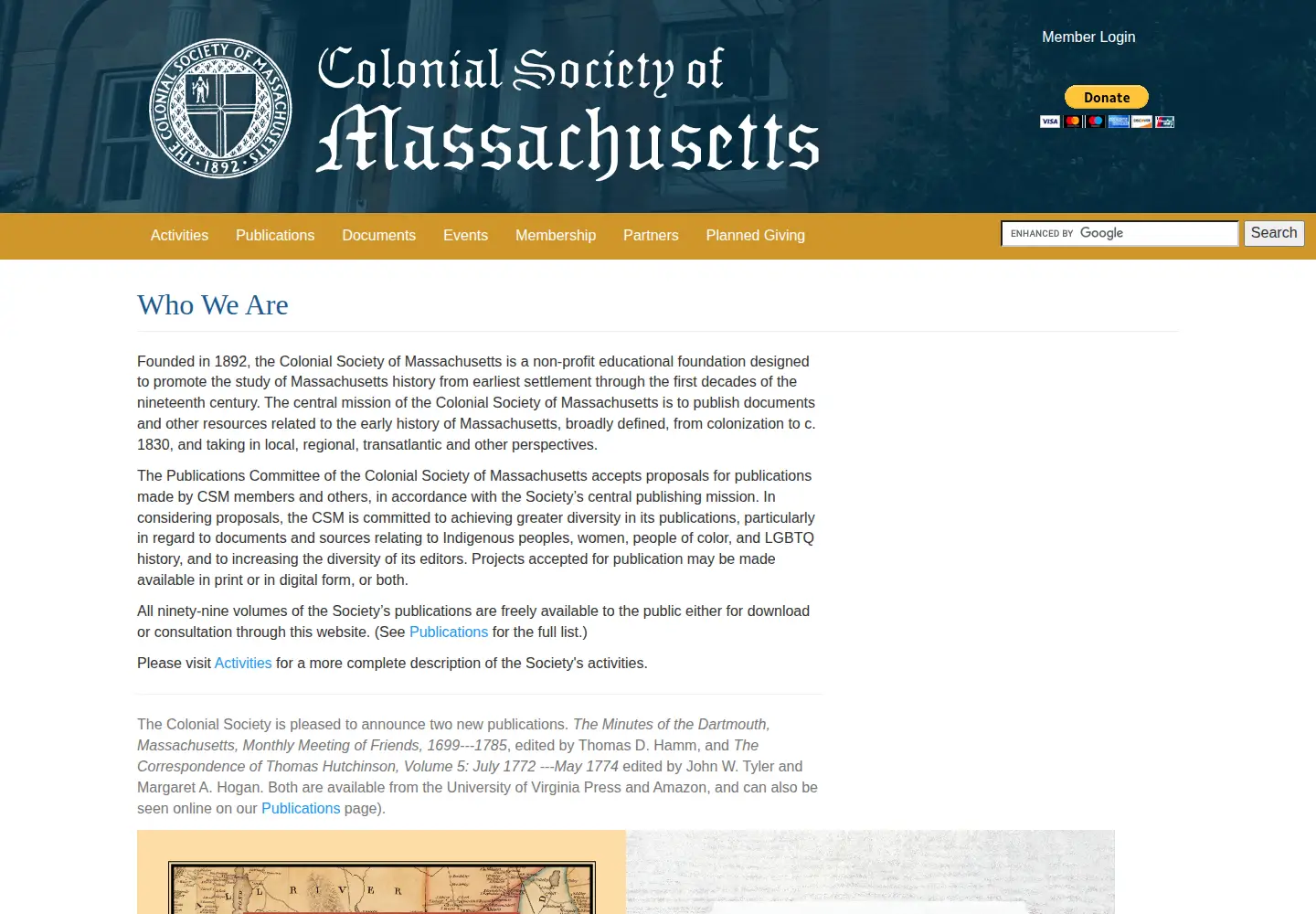 Screenshot of colonialsociety.org