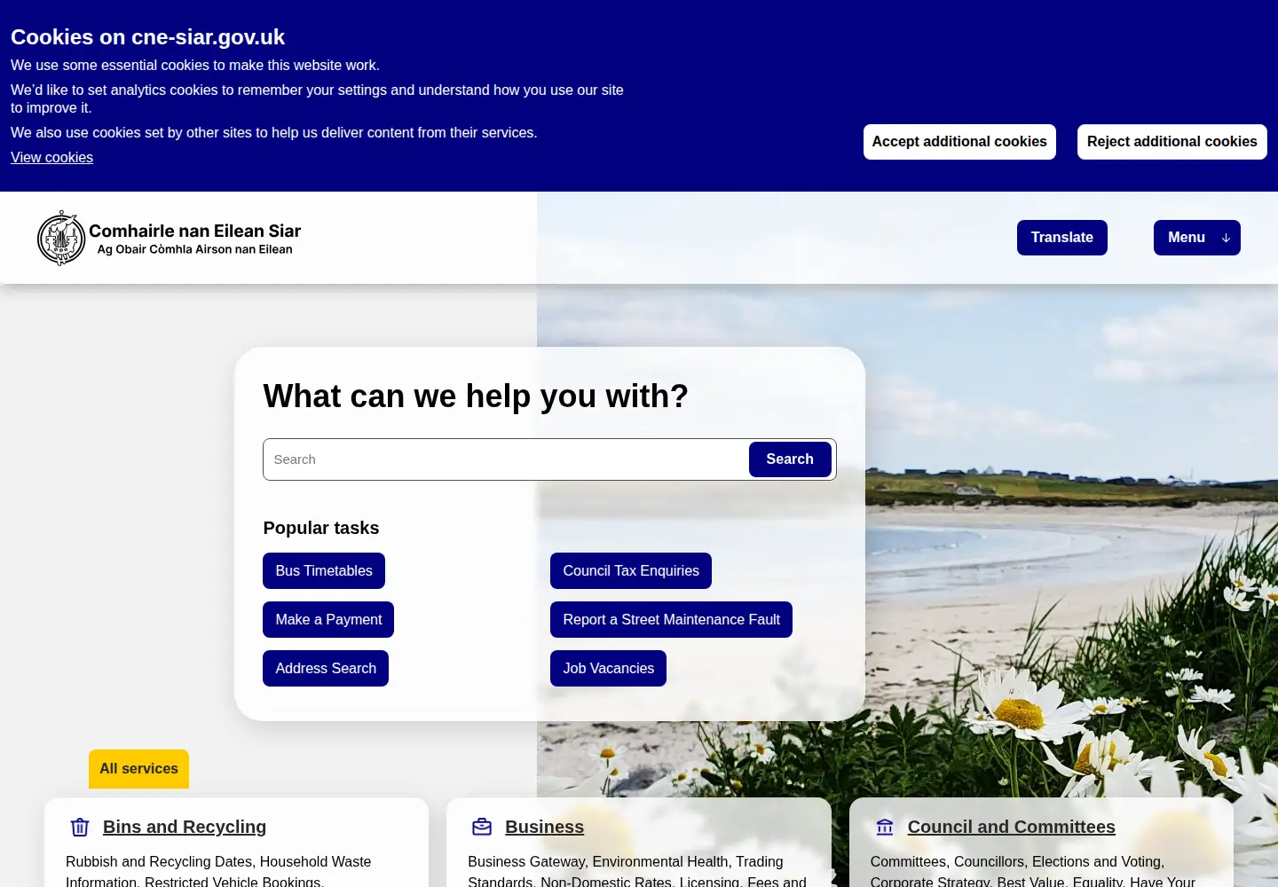 Screenshot of cne-siar.gov.uk