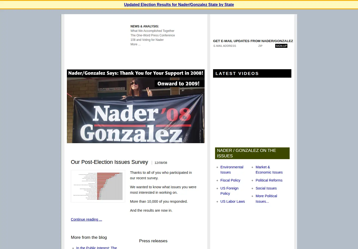 Screenshot of votenader.org