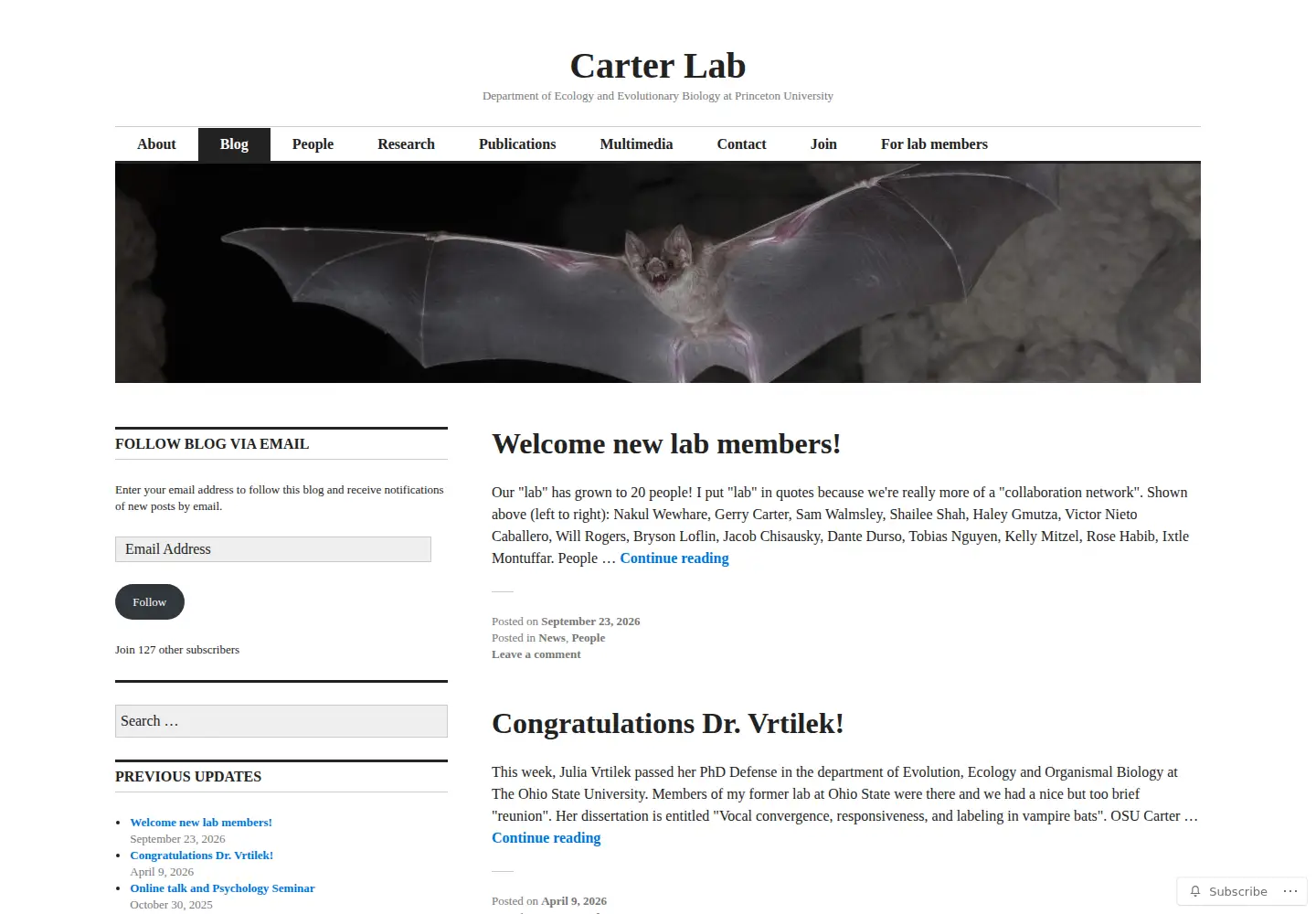 Screenshot of socialbat.org