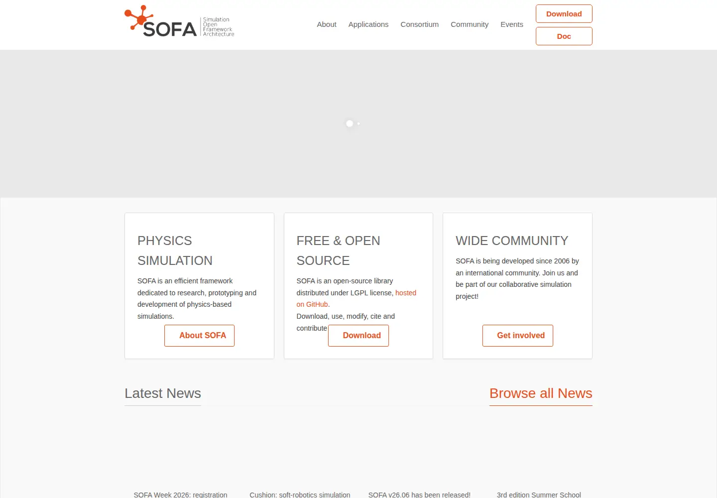 Screenshot of sofa-framework.org