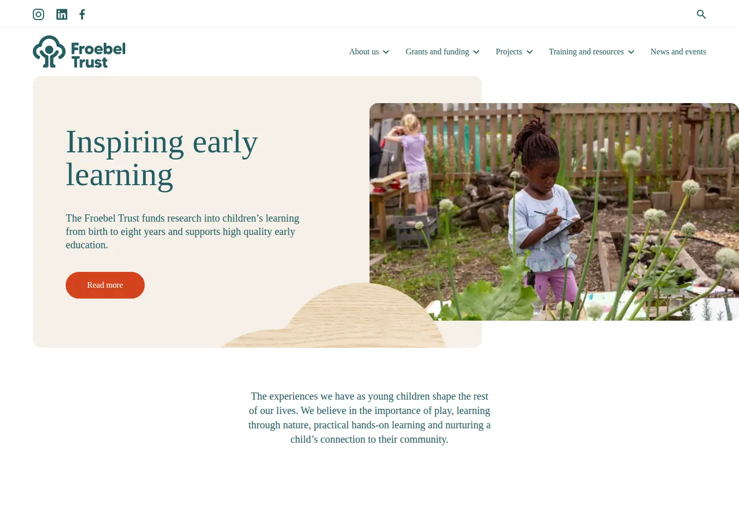 Screenshot of froebel.org.uk