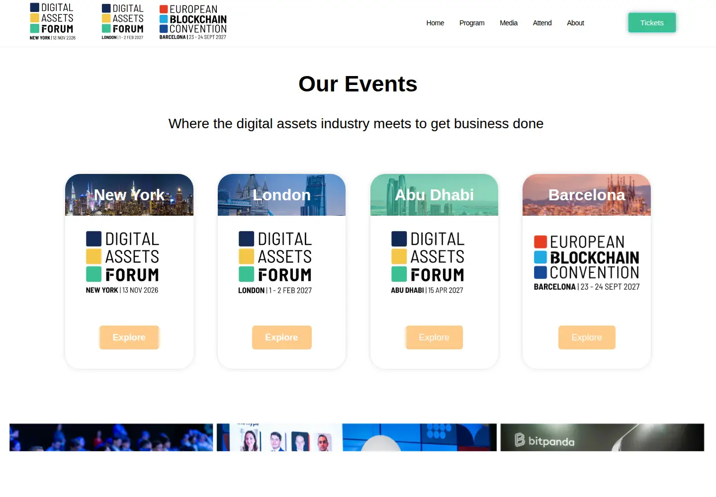 Screenshot of eblockchainconvention.com