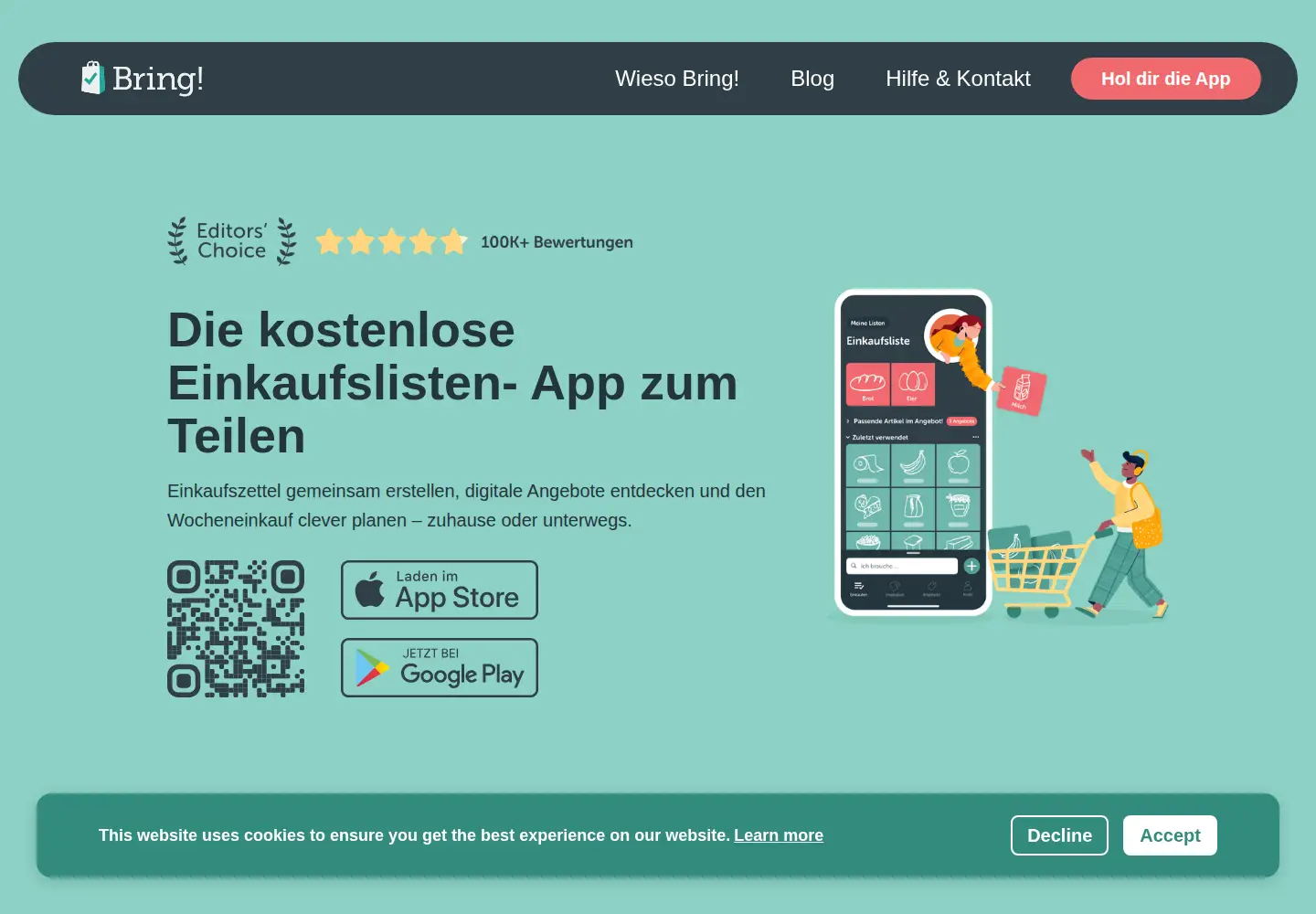 Screenshot of getbring.com