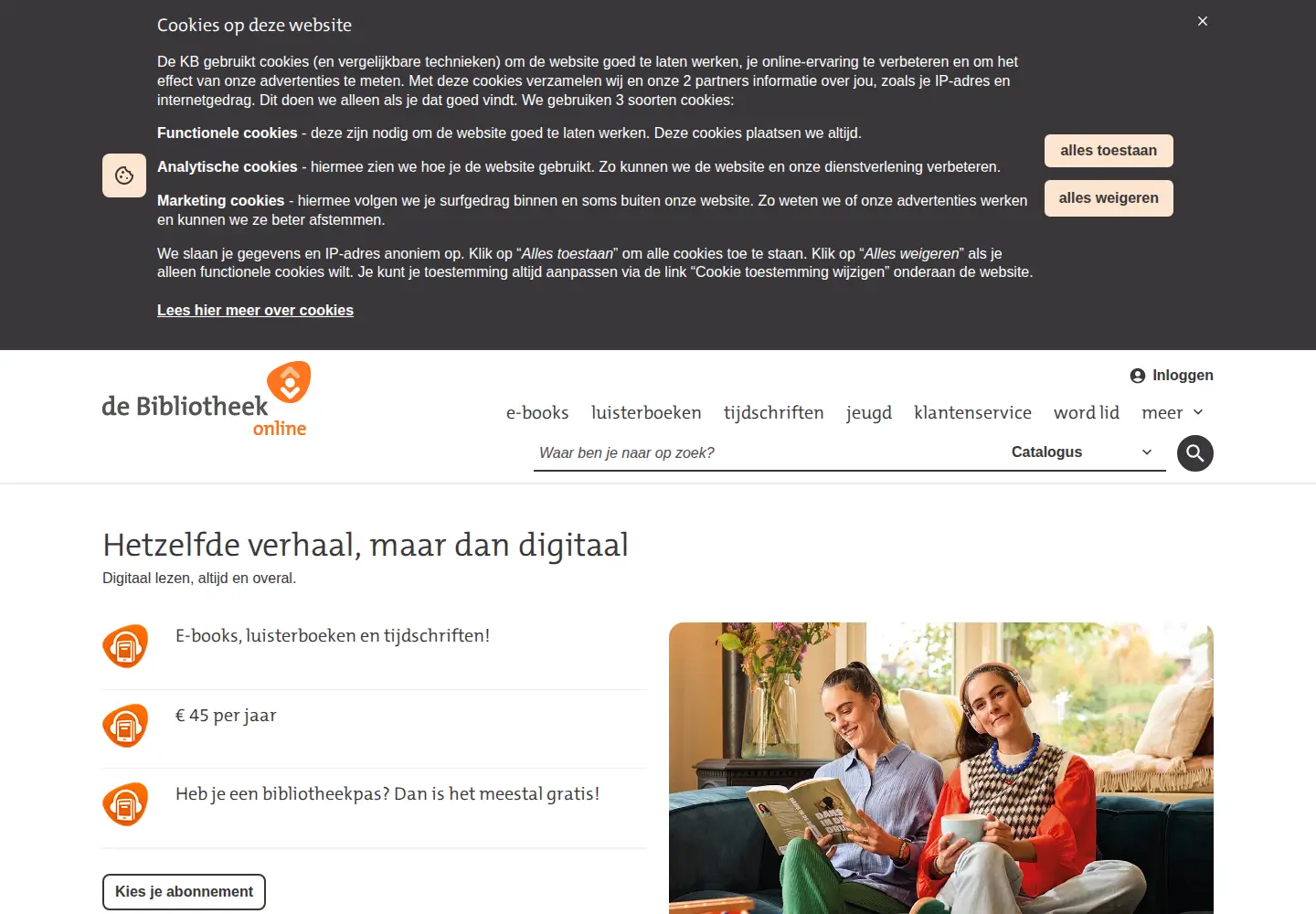 Screenshot of onlinebibliotheek.nl