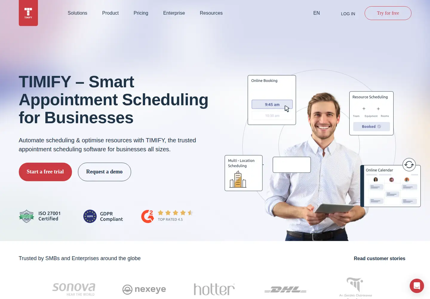 Screenshot of timify.com