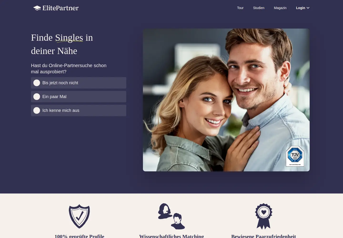Screenshot of elitepartner.de