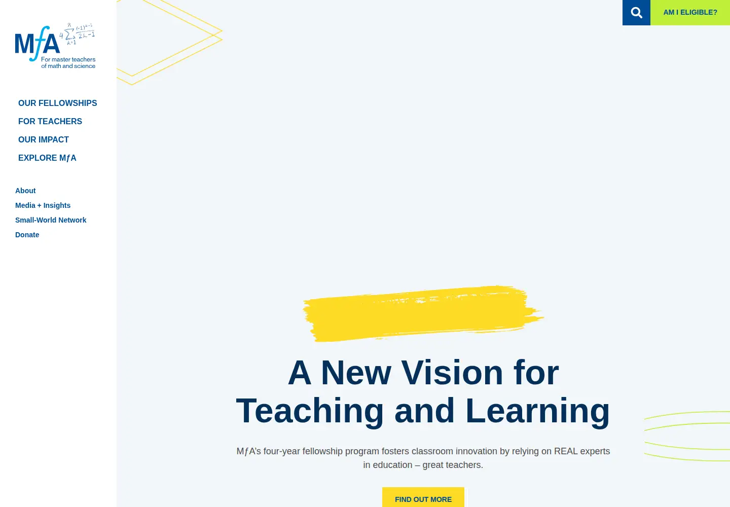 Screenshot of mathforamerica.org