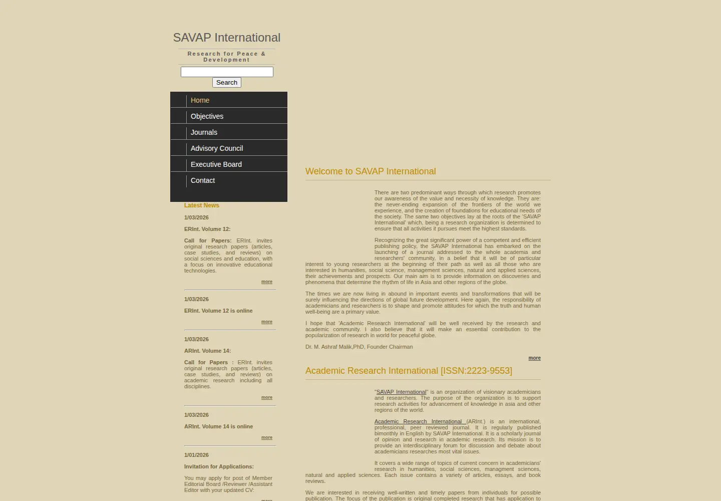 Screenshot of savap.org.pk