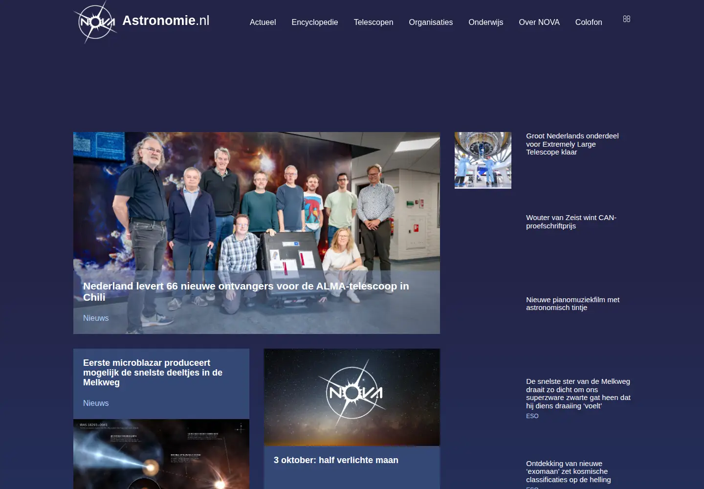 Screenshot of astronomie.nl