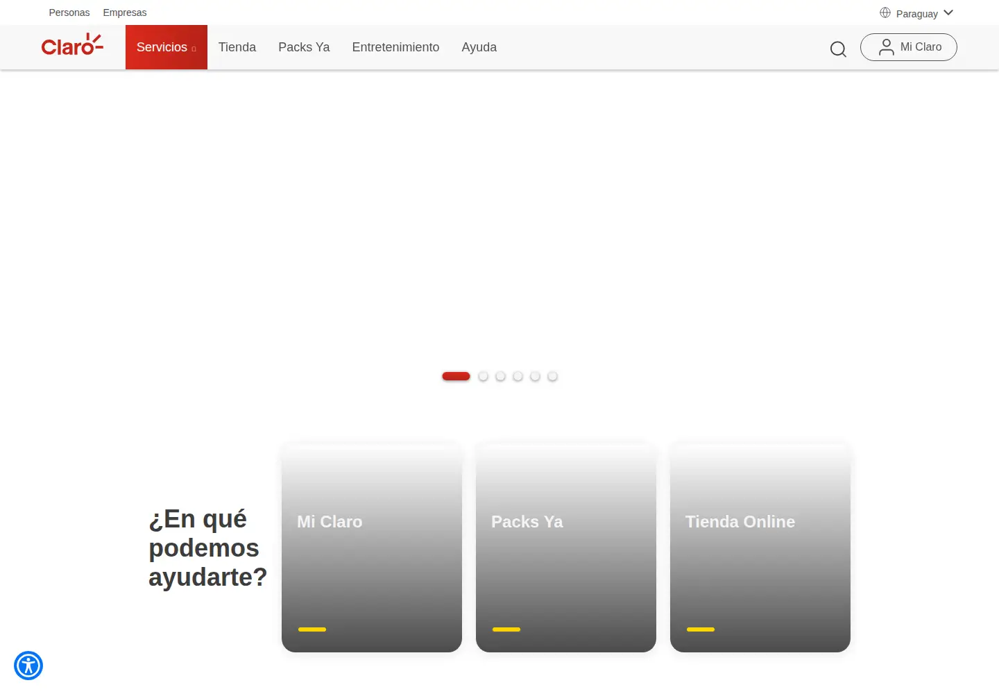 Screenshot of claro.com.py
