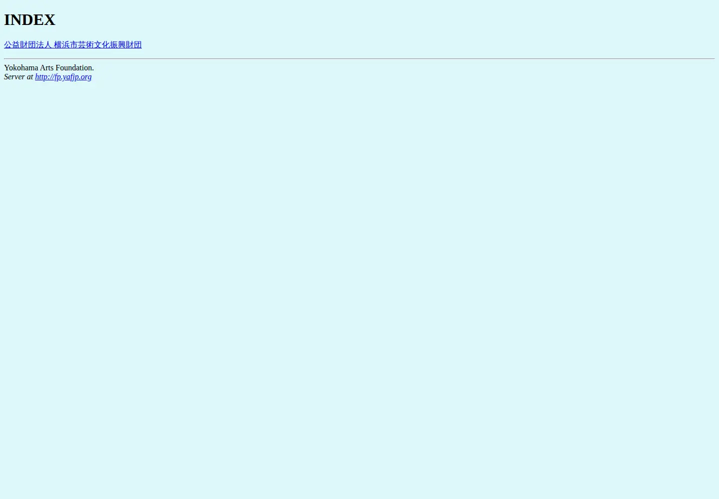 Captured homepage of yafjp.org in the current scan