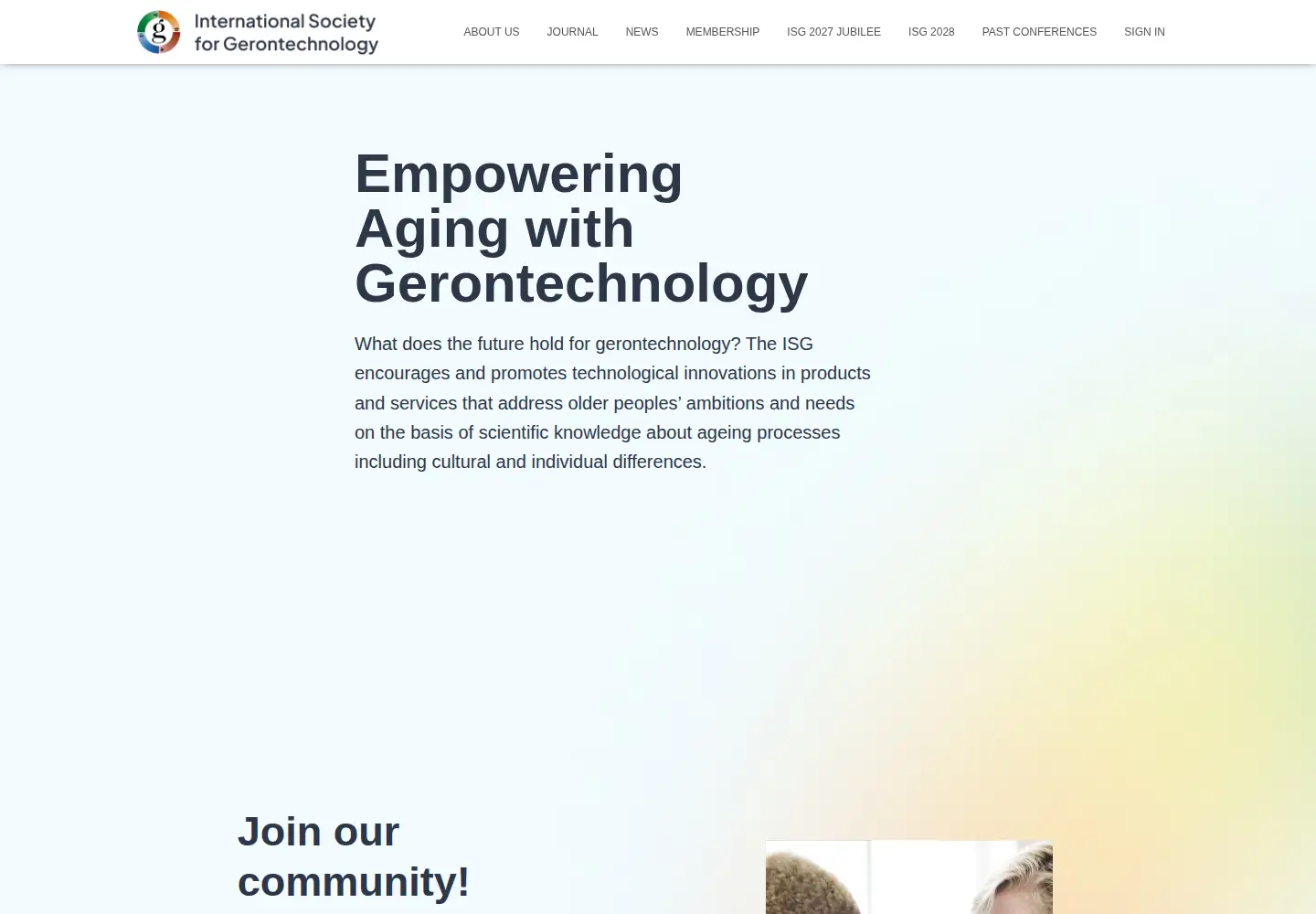 Screenshot of gerontechnology.org