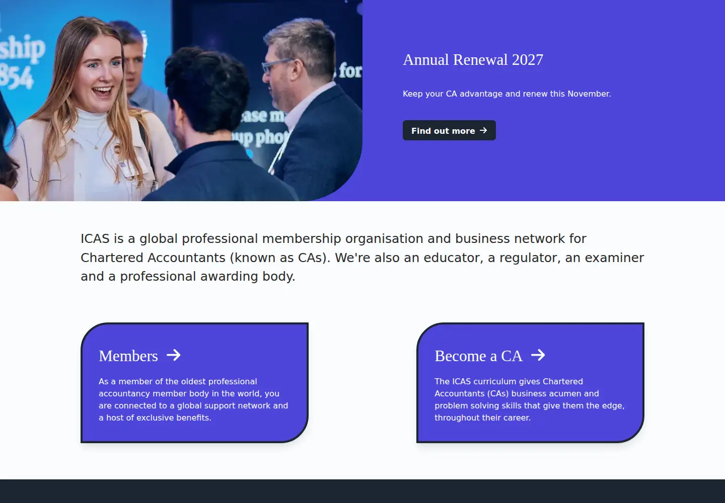 Screenshot of icas.com