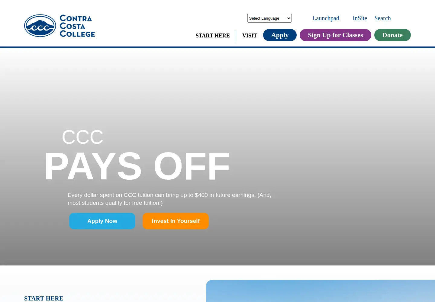Screenshot of contracosta.edu