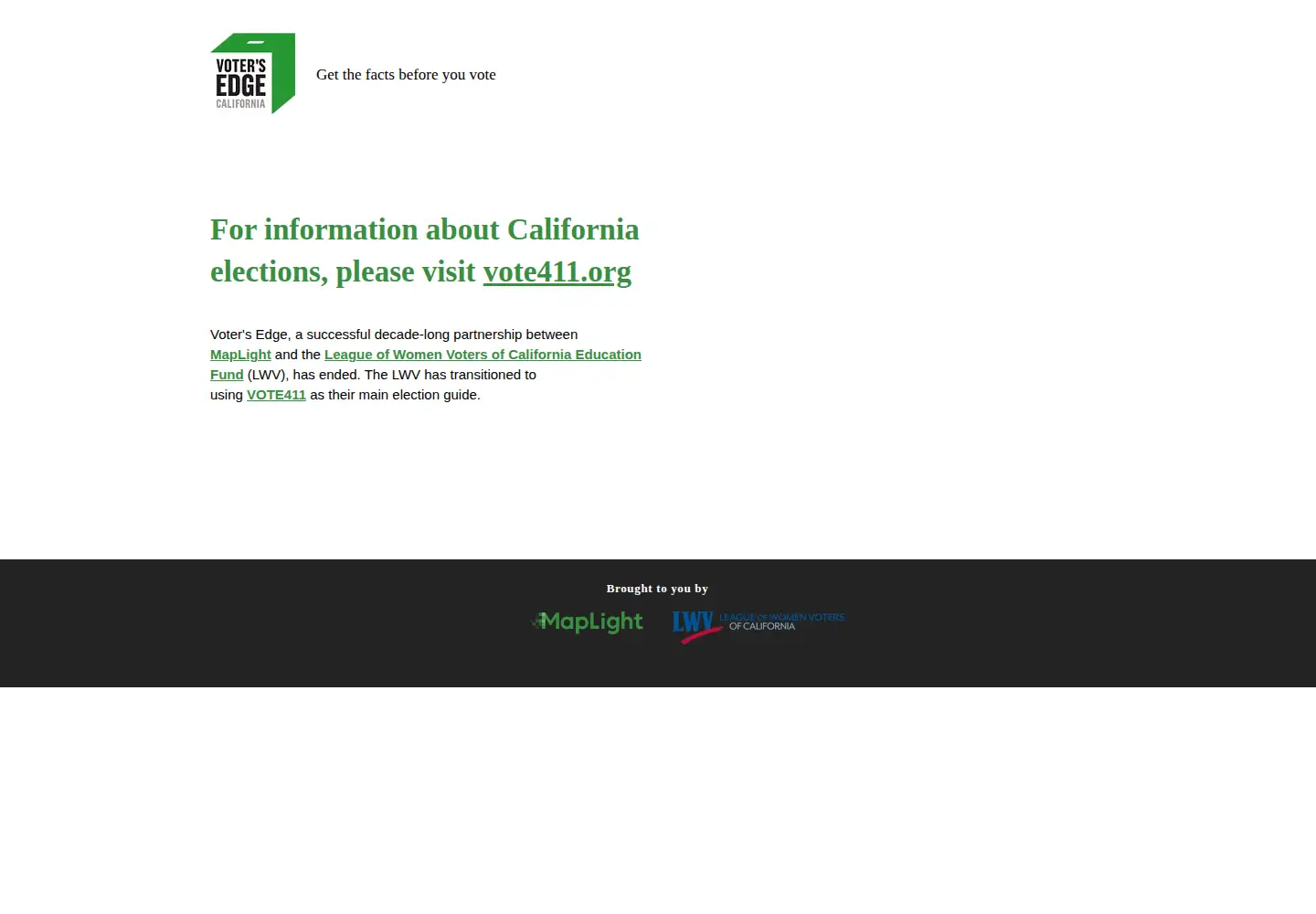 Screenshot of votersedge.org