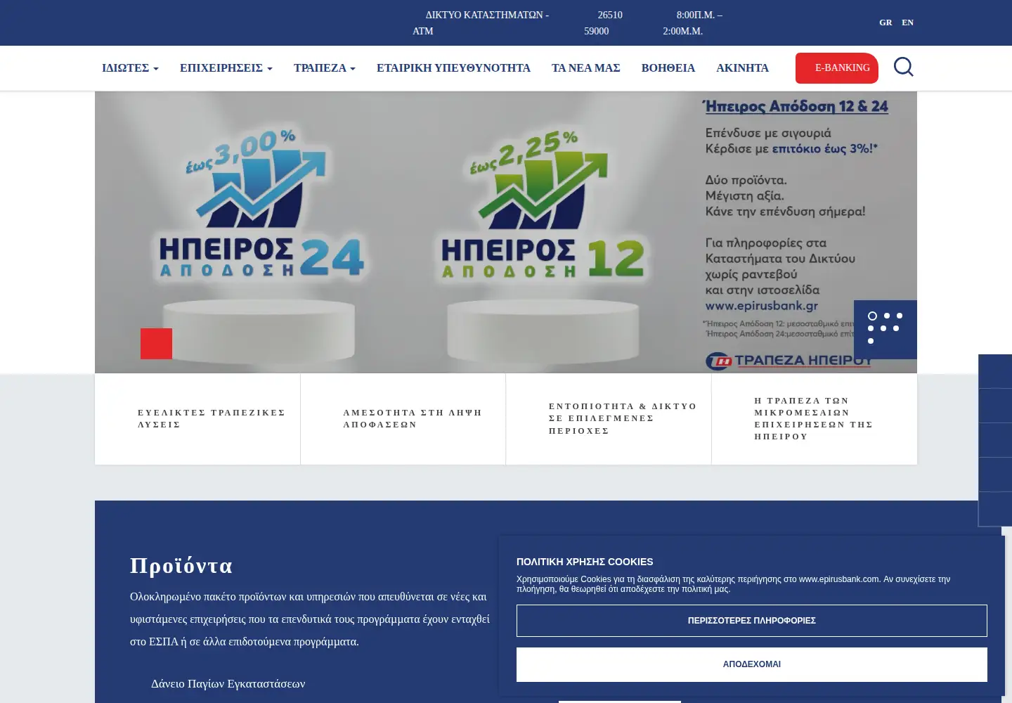Screenshot of epirusbank.com