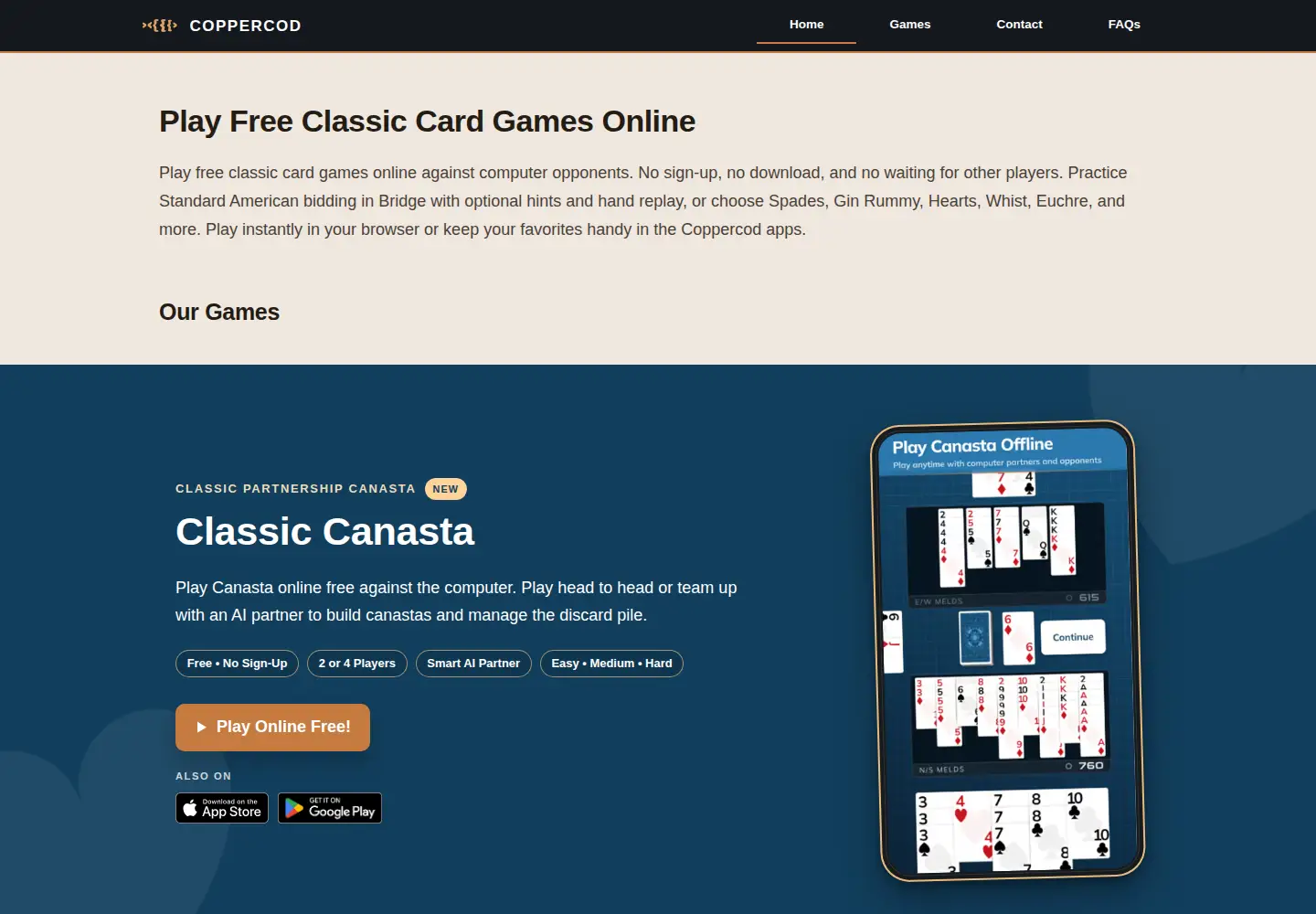 Screenshot of coppercod.games