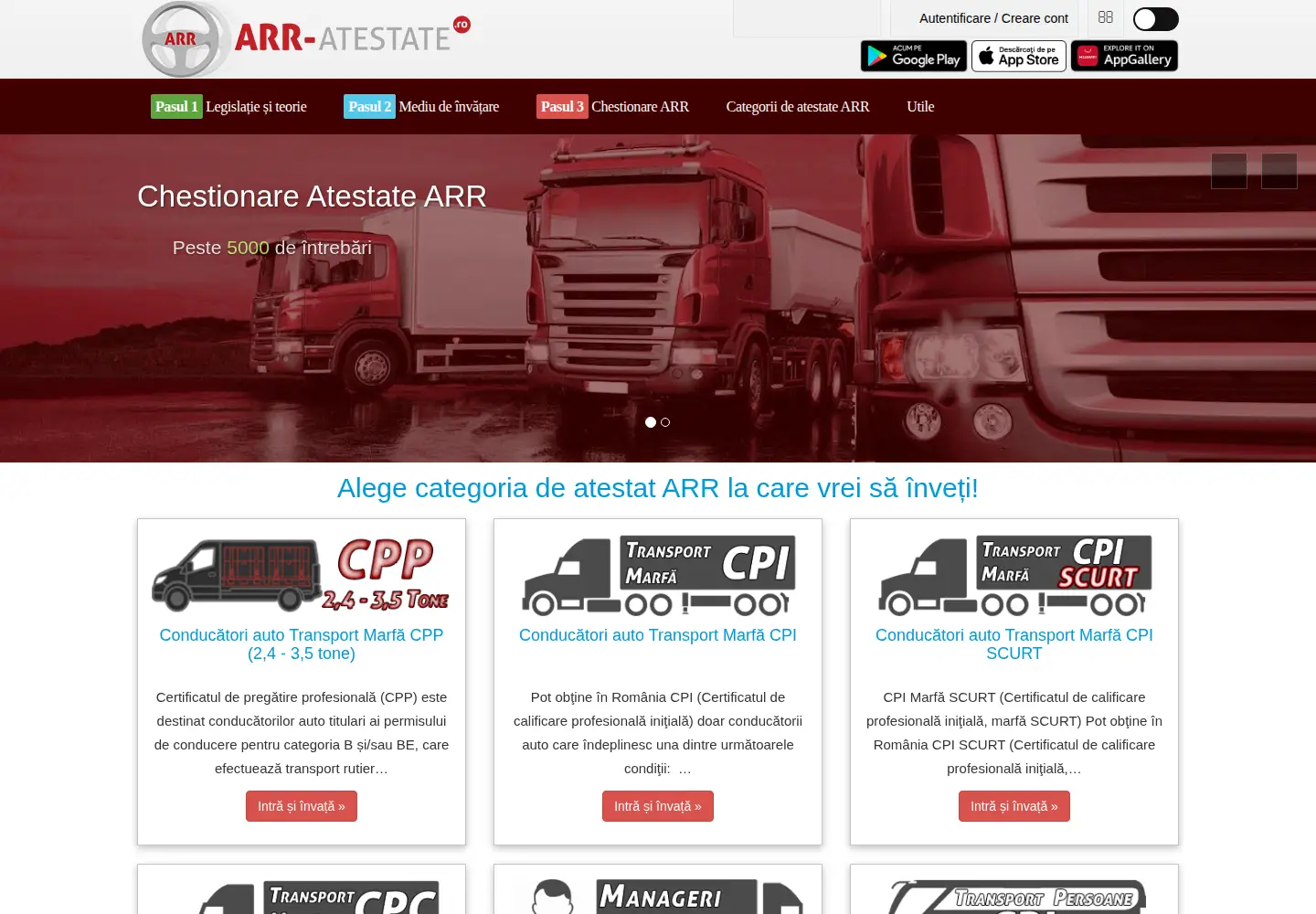 Screenshot of arr-atestate.ro