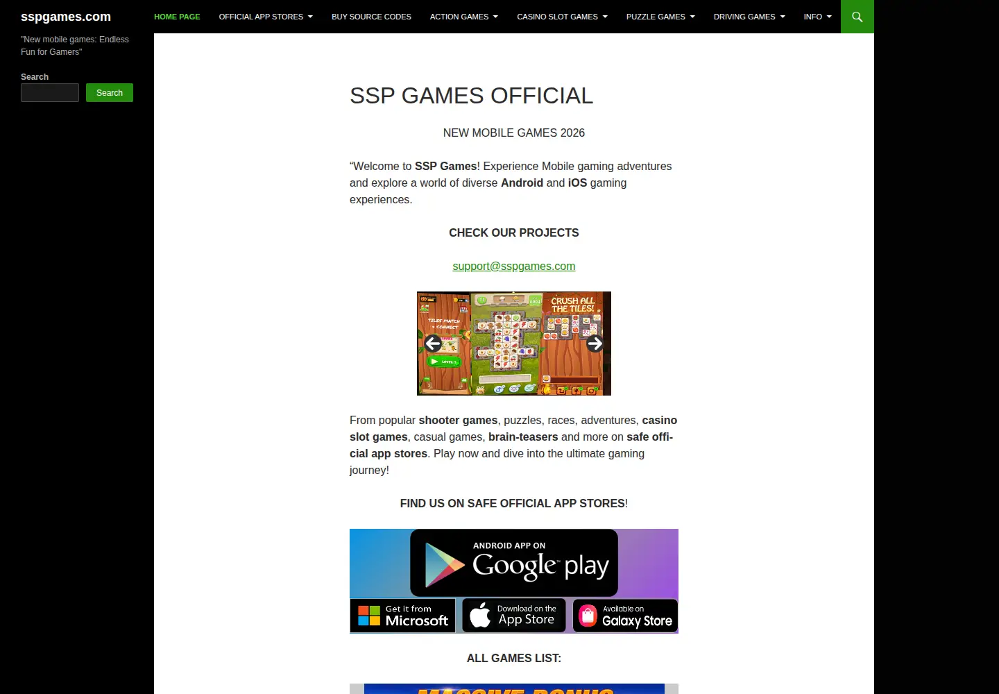 Screenshot of sspgames.com