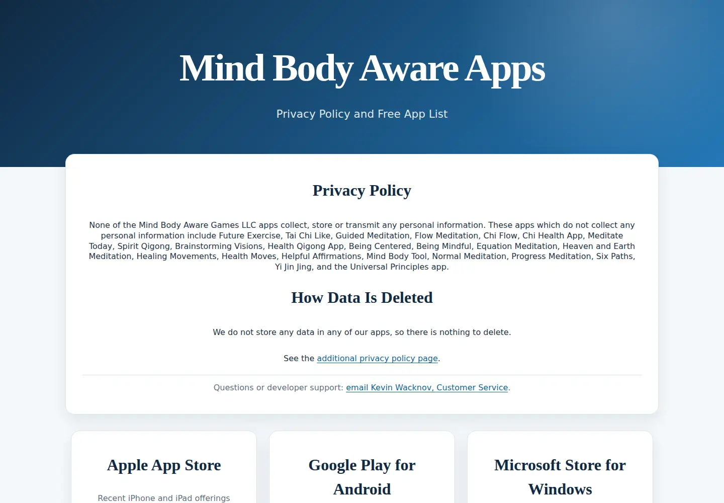 Screenshot of mindbodyawareapps.com