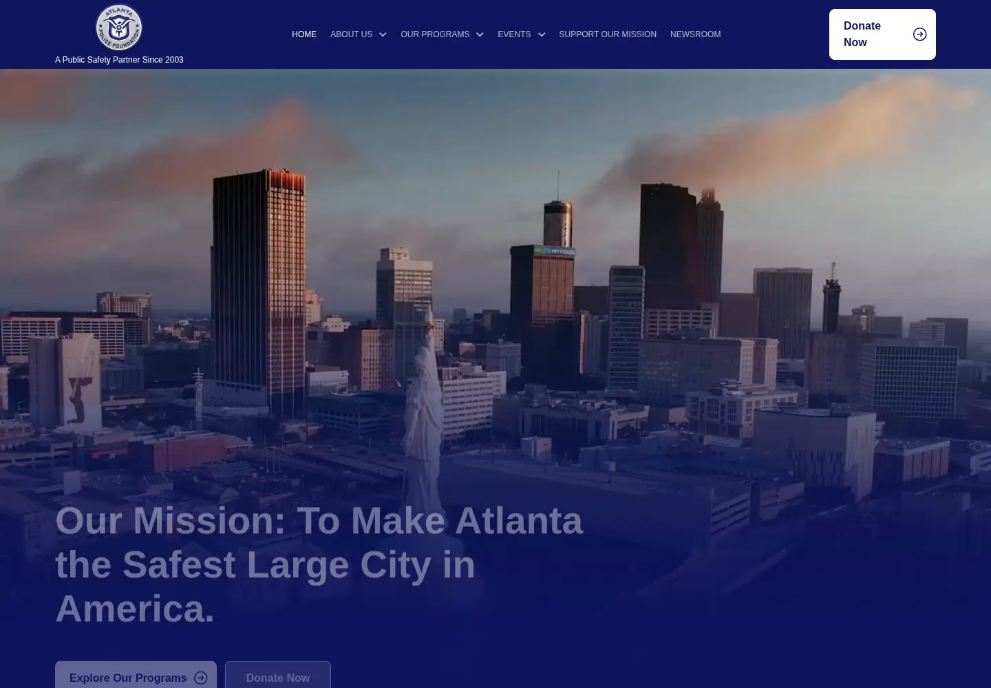 Screenshot of atlantapolicefoundation.org