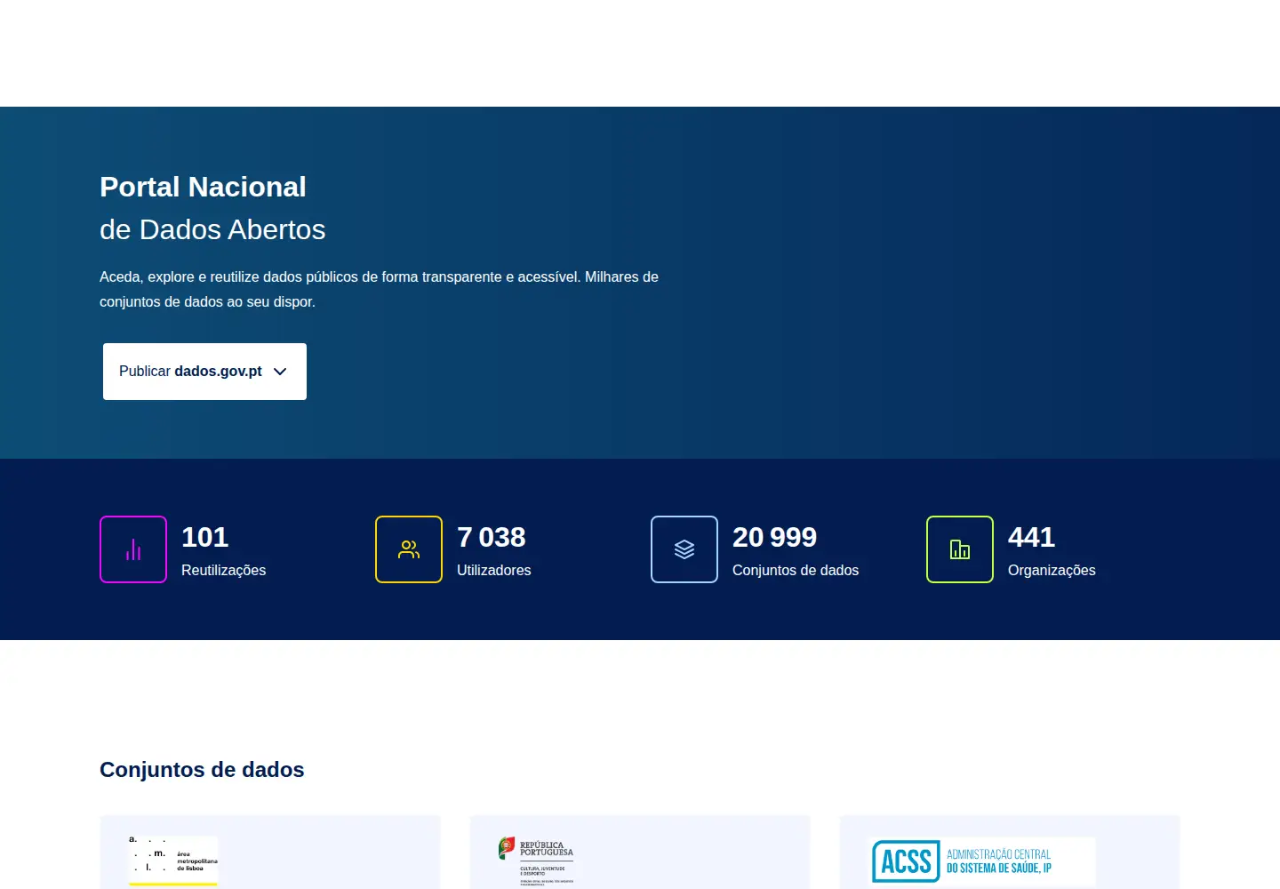 Screenshot of dados.gov.pt