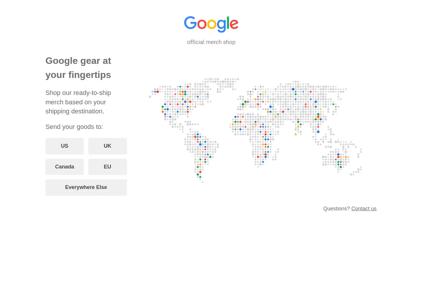 Screenshot of merch.google