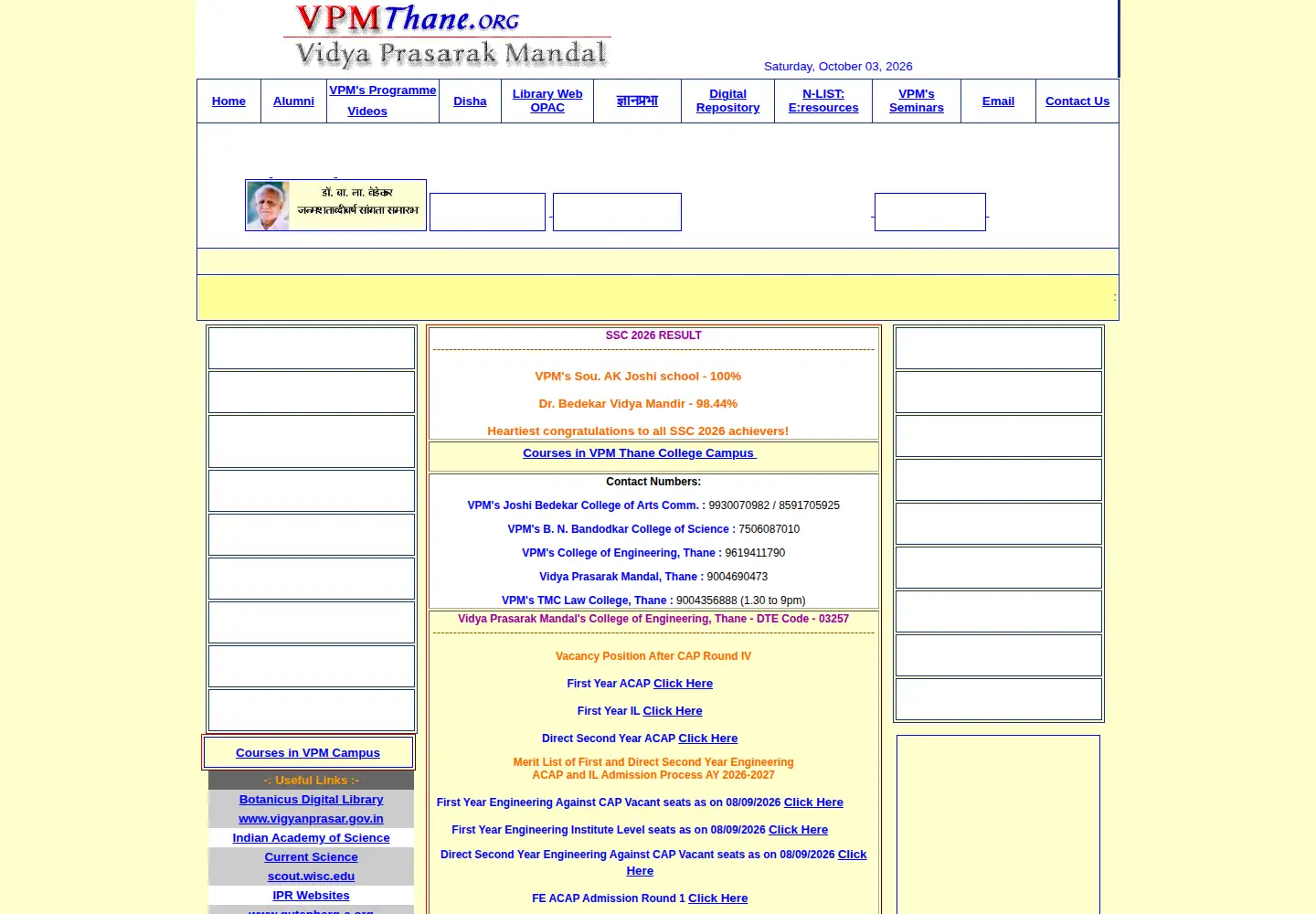 Screenshot of vpmthane.org
