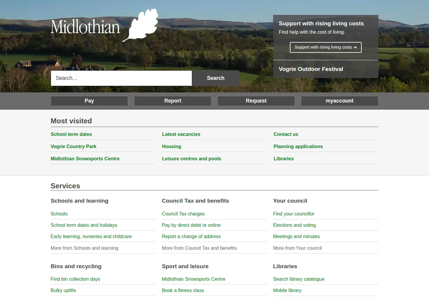 Screenshot of midlothian.gov.uk