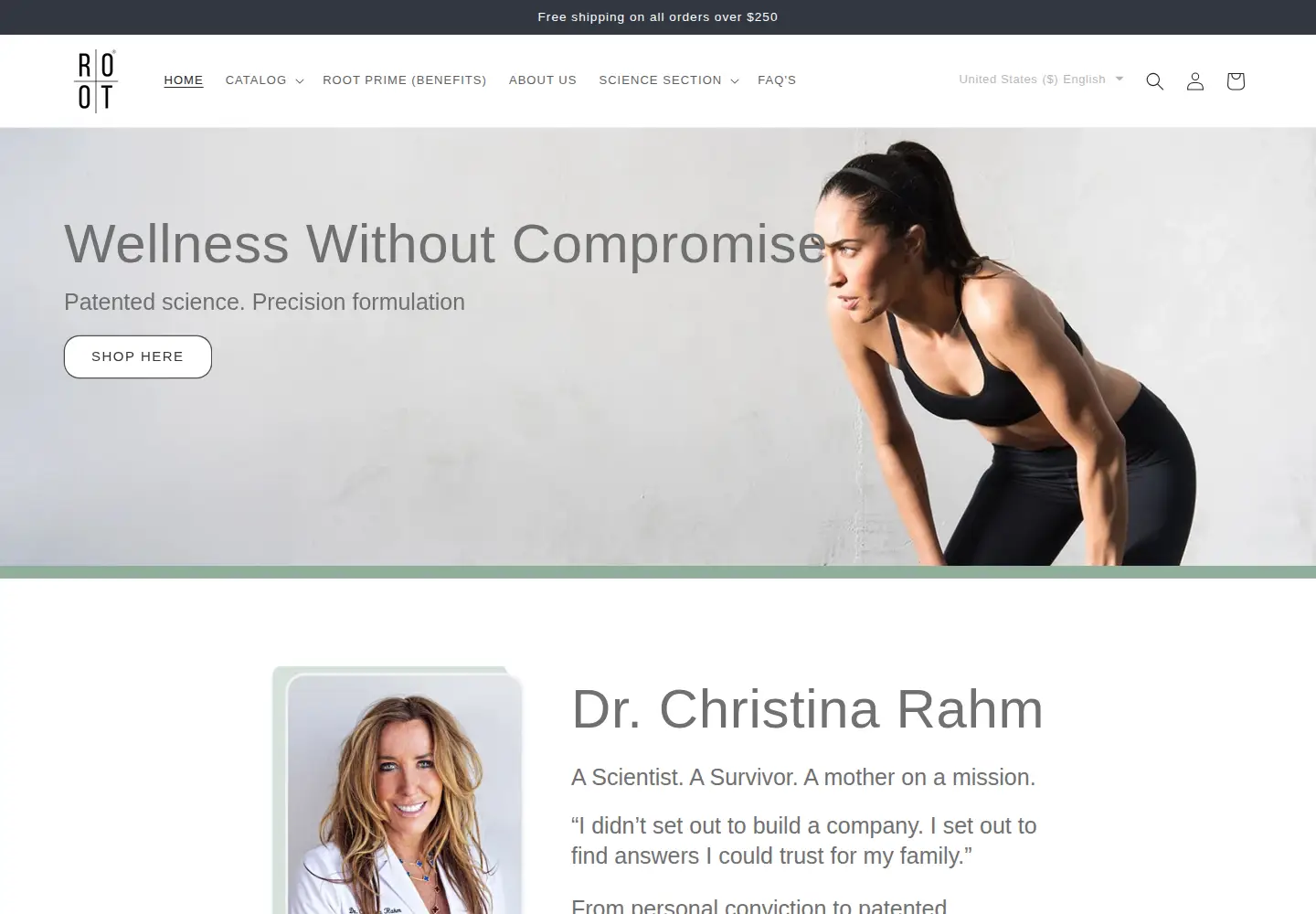 Screenshot of therootbrands.com