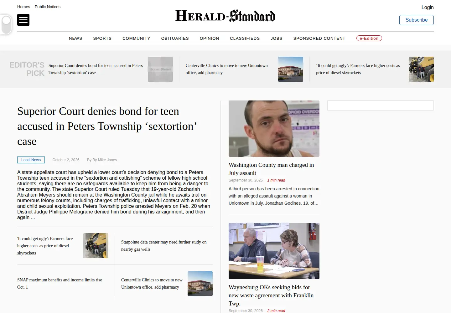 Screenshot of heraldstandard.com