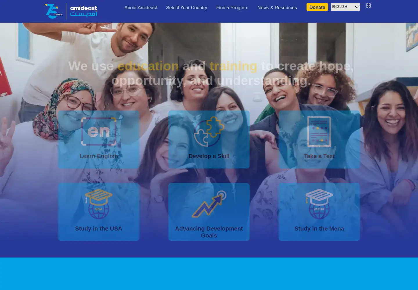 Screenshot of amideast.org