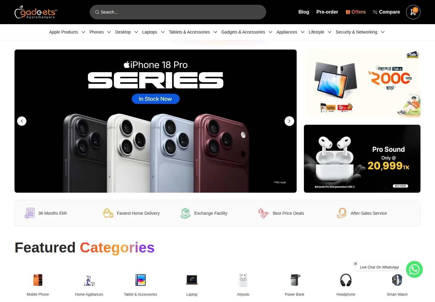 Screenshot of applegadgetsbd.com