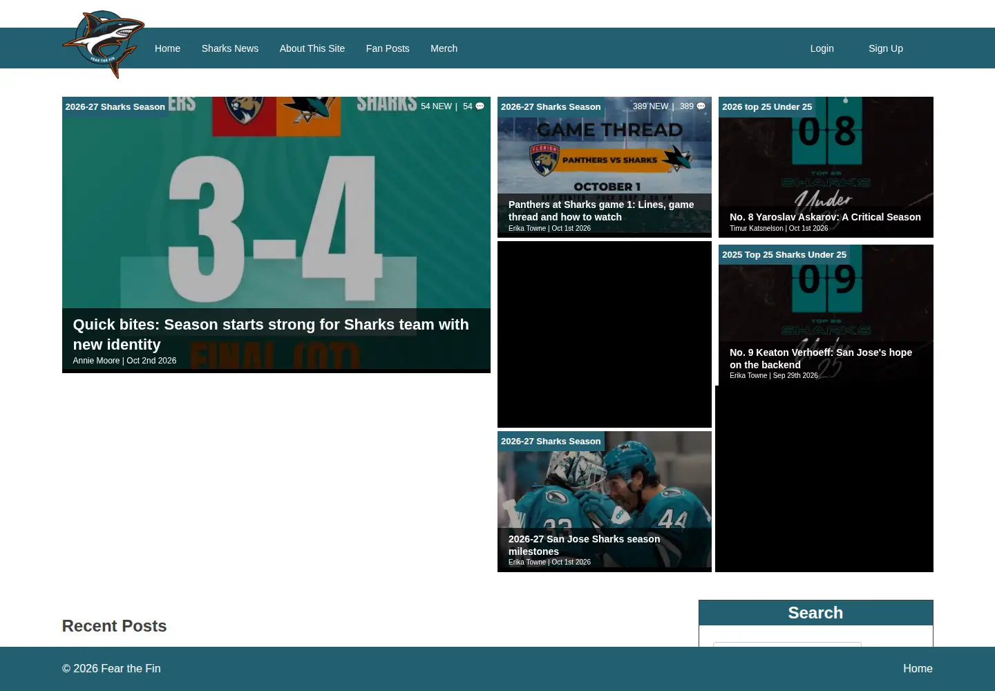 Screenshot of fearthefin.com