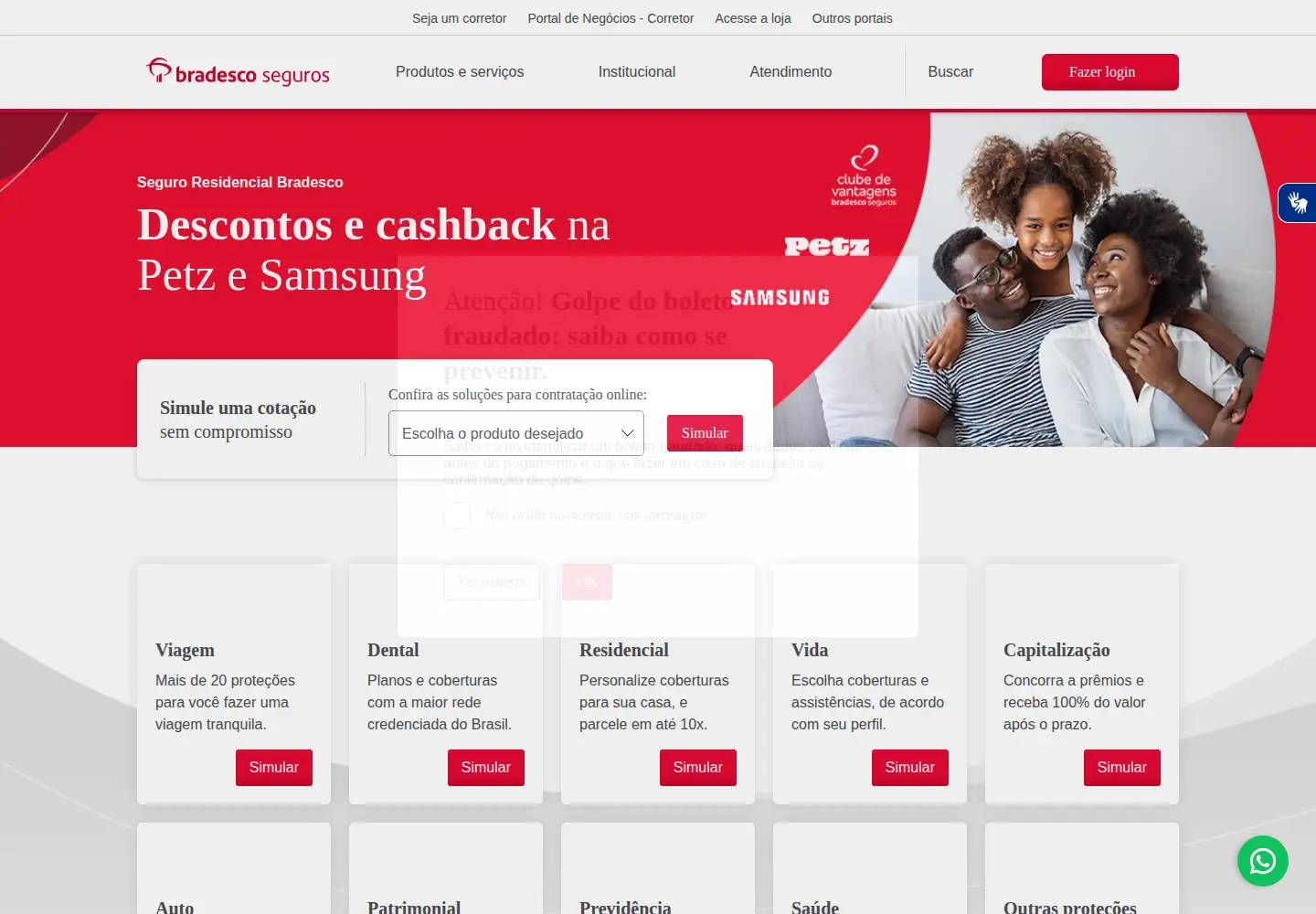 Screenshot of bradescoseguros.com.br
