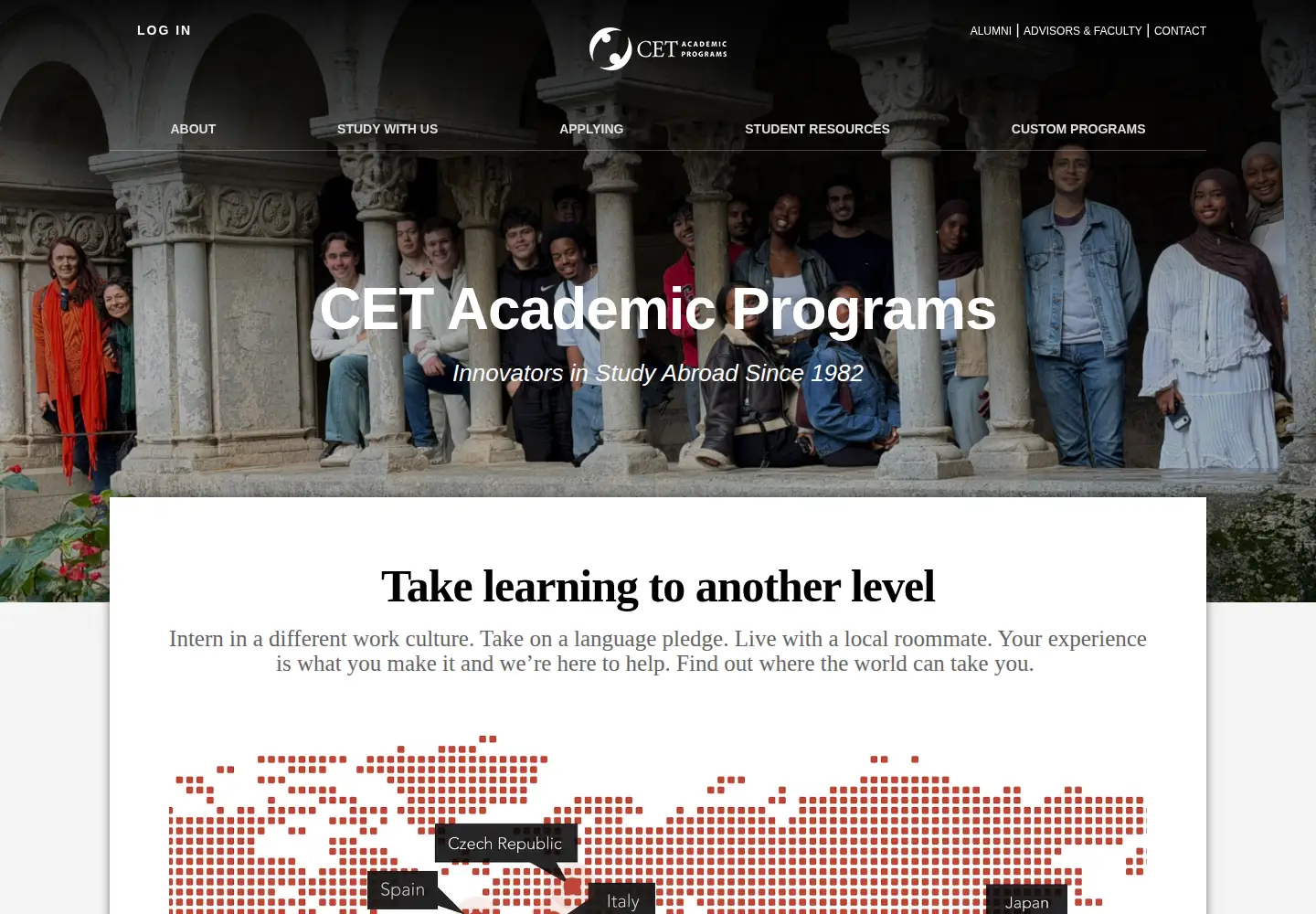 Screenshot of cetacademicprograms.com