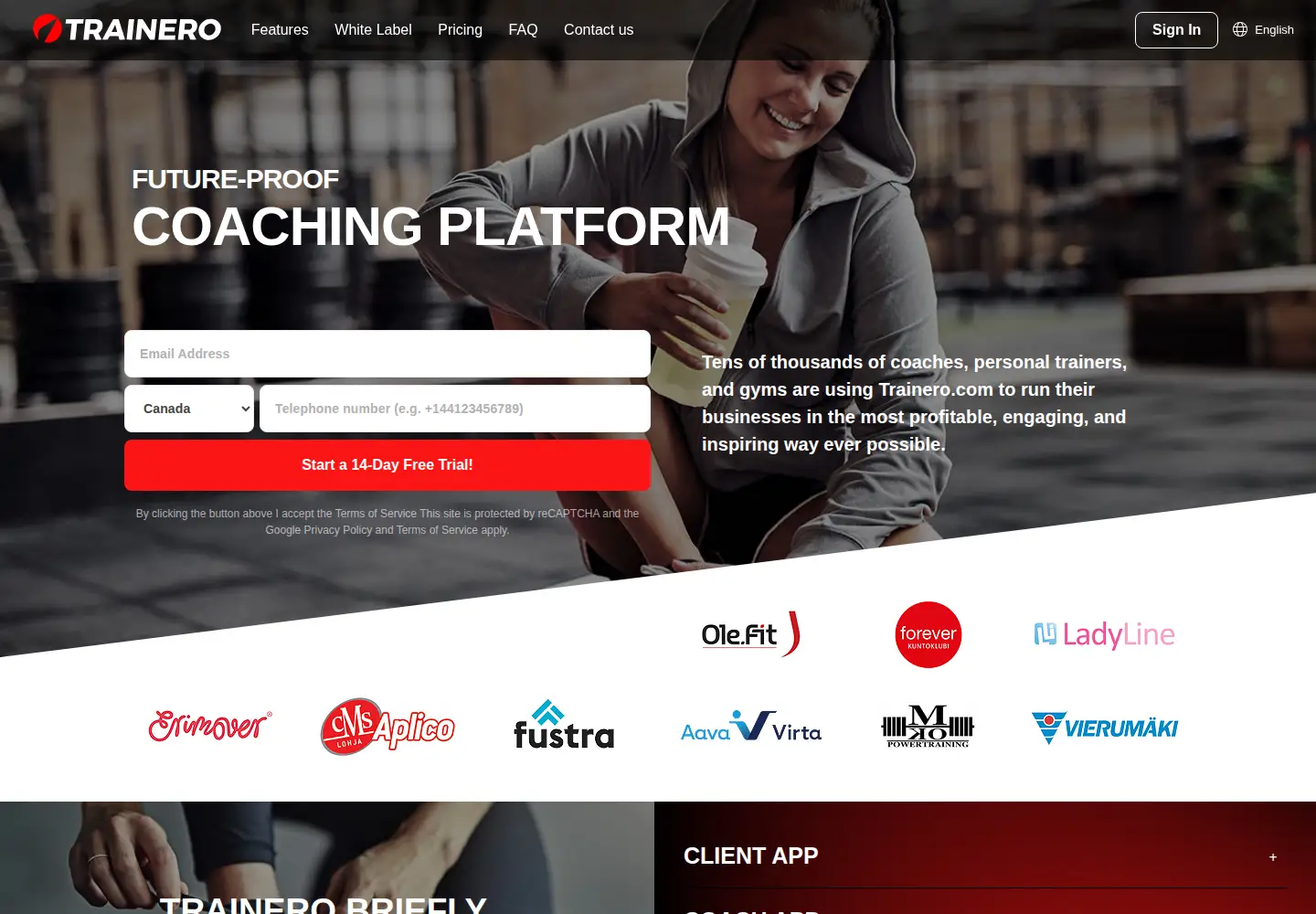 Screenshot of trainero.com