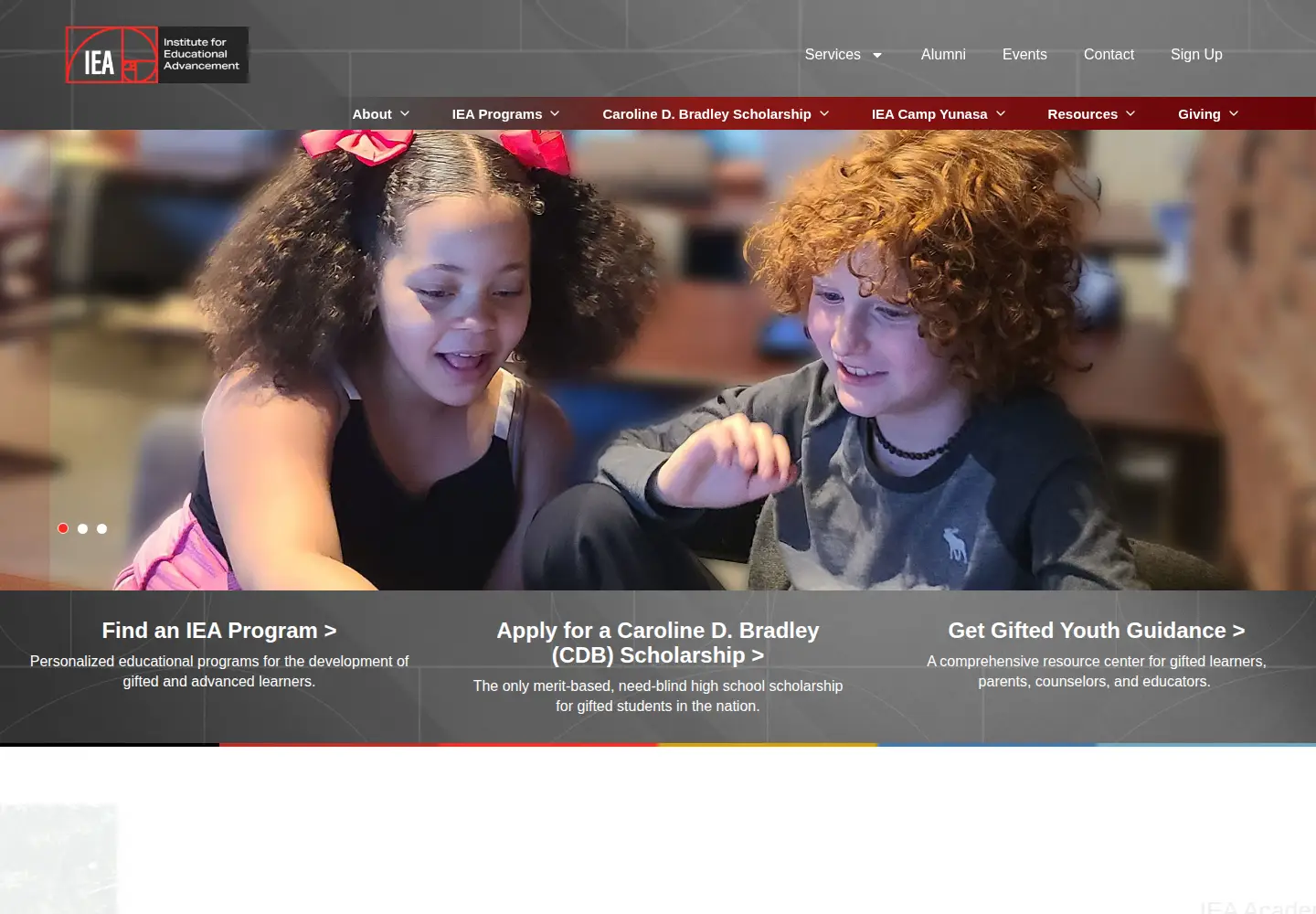 Screenshot of educationaladvancement.org