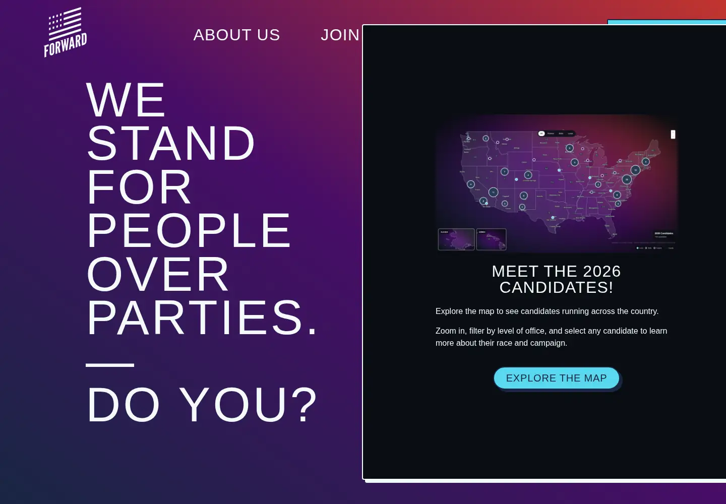 Screenshot of forwardparty.com