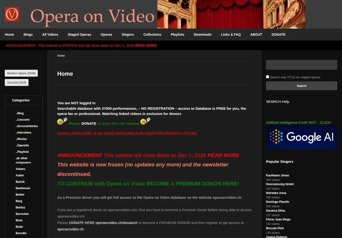 Screenshot of operaonvideo.com